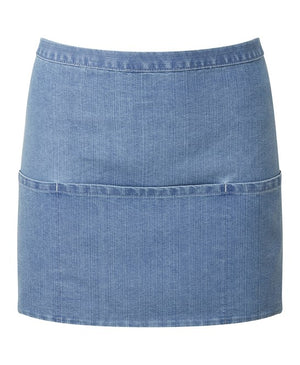 12 x 3-Pocket Apron by Premier in Blue Denim by Print Lab Deals — Custom branded clothing by Print Press, featuring premium embroidery produced in our specialist print lab in the UK.