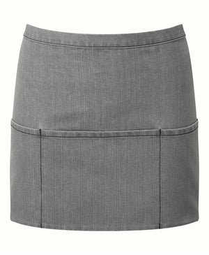 12 x 3-Pocket Apron by Premier in Grey Denim by Print Lab Deals — Custom branded clothing by Print Press, featuring premium embroidery produced in our specialist print lab in the UK.