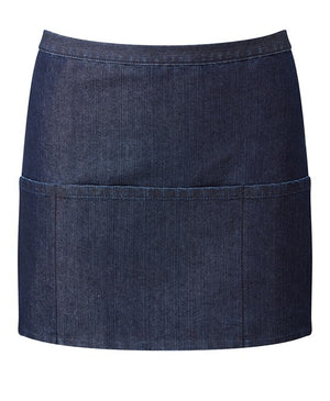12 x 3-Pocket Apron by Premier in Indigo Denim by Print Lab Deals — Custom branded clothing by Print Press, featuring premium embroidery produced in our specialist print lab in the UK.