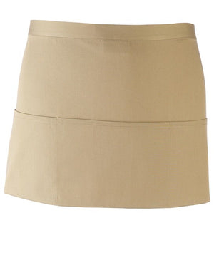 12 x 3-Pocket Apron by Premier in Khaki by Print Lab Deals — Custom branded clothing by Print Press, featuring premium embroidery produced in our specialist print lab in the UK.