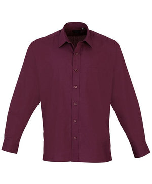 24 x Classic Poplin Shirt By Premier in Aubergine by Print Lab Deals — Custom branded clothing by Print Press, featuring premium embroidery produced in our specialist print lab in the UK.