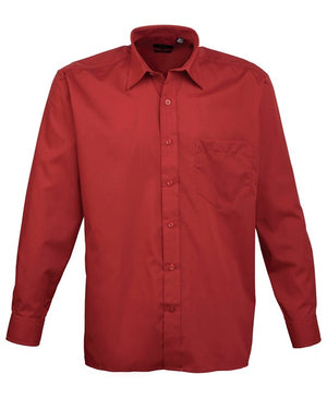 12 x Classic Poplin Shirt By Premier in Burgundy by Print Lab Deals — Custom branded clothing by Print Press, featuring premium embroidery produced in our specialist print lab in the UK.