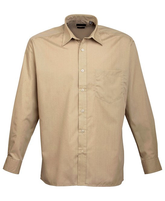 6 x Classic Poplin Shirt By Premier in Khaki by Print Lab Deals — Custom branded clothing by Print Press, featuring premium embroidery produced in our specialist print lab in the UK.