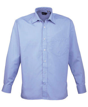 12 x Classic Poplin Shirt By Premier in Mid Blue by Print Lab Deals — Custom branded clothing by Print Press, featuring premium embroidery produced in our specialist print lab in the UK.