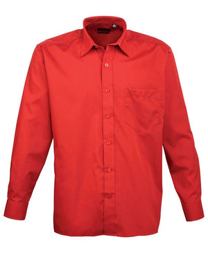 12 x Classic Poplin Shirt By Premier in Red by Print Lab Deals — Custom branded clothing by Print Press, featuring premium embroidery produced in our specialist print lab in the UK.