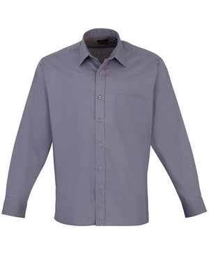 12 x Classic Poplin Shirt By Premier in Steel by Print Lab Deals — Custom branded clothing by Print Press, featuring premium embroidery produced in our specialist print lab in the UK.