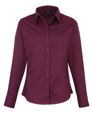 12 x Classic Blouse By Premier in Aubergine by Print Lab Deals — Custom branded clothing by Print Press, featuring premium embroidery produced in our specialist print lab in the UK.