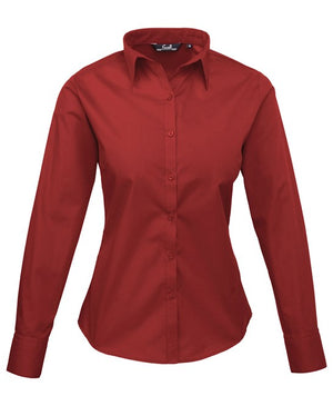 12 x Classic Blouse By Premier in Burgundy by Print Lab Deals — Custom branded clothing by Print Press, featuring premium embroidery produced in our specialist print lab in the UK.