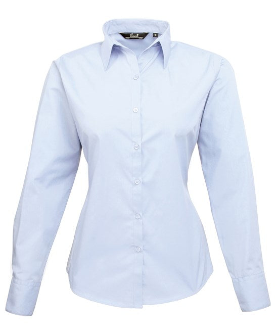 6 x Classic Blouse By Premier in Light Blue by Print Lab Deals — Custom branded clothing by Print Press, featuring premium embroidery produced in our specialist print lab in the UK.