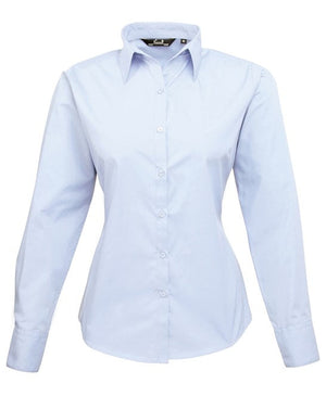 12 x Classic Blouse By Premier in Light Blue by Print Lab Deals — Custom branded clothing by Print Press, featuring premium embroidery produced in our specialist print lab in the UK.