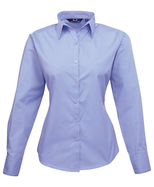 6 x Classic Blouse By Premier in Mid Blue by Print Lab Deals — Custom branded clothing by Print Press, featuring premium embroidery produced in our specialist print lab in the UK.