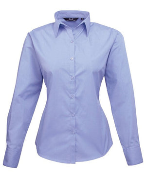 12 x Classic Blouse By Premier in Mid Blue by Print Lab Deals — Custom branded clothing by Print Press, featuring premium embroidery produced in our specialist print lab in the UK.