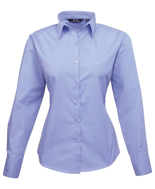 24 x Classic Blouse By Premier in Mid Blue by Print Lab Deals — Custom branded clothing by Print Press, featuring premium embroidery produced in our specialist print lab in the UK.