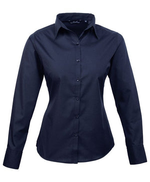 12 x Classic Blouse By Premier in Navy by Print Lab Deals — Custom branded clothing by Print Press, featuring premium embroidery produced in our specialist print lab in the UK.