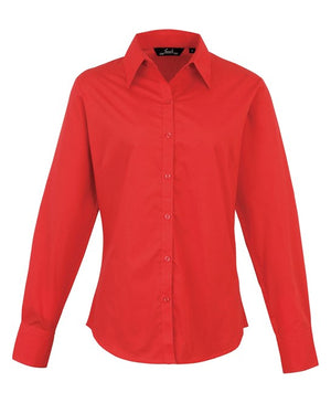 12 x Classic Blouse By Premier in Red by Print Lab Deals — Custom branded clothing by Print Press, featuring premium embroidery produced in our specialist print lab in the UK.