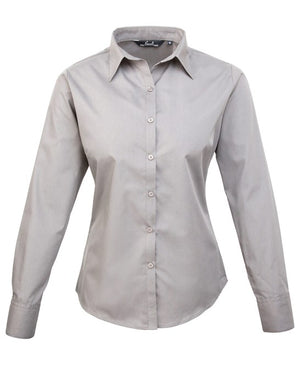 6 x Classic Blouse By Premier in Silver by Print Lab Deals — Custom branded clothing by Print Press, featuring premium embroidery produced in our specialist print lab in the UK.