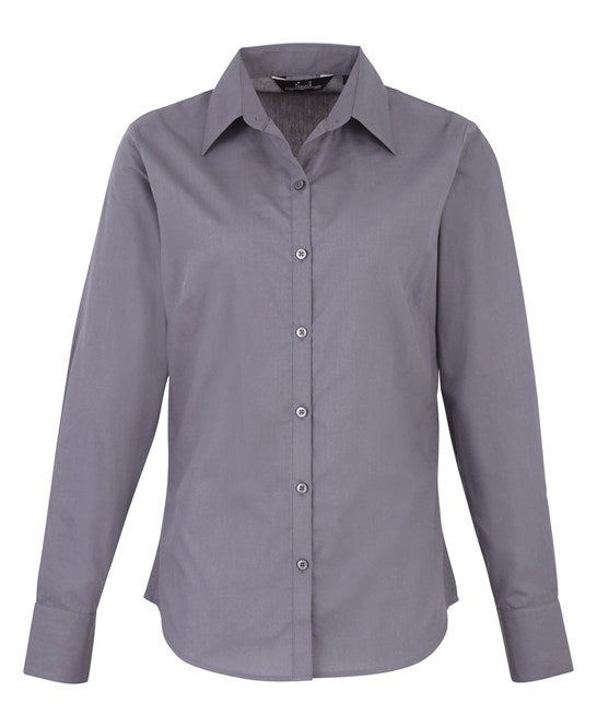 6 x Classic Blouse By Premier in Steel by Print Lab Deals — Custom branded clothing by Print Press, featuring premium embroidery produced in our specialist print lab in the UK.