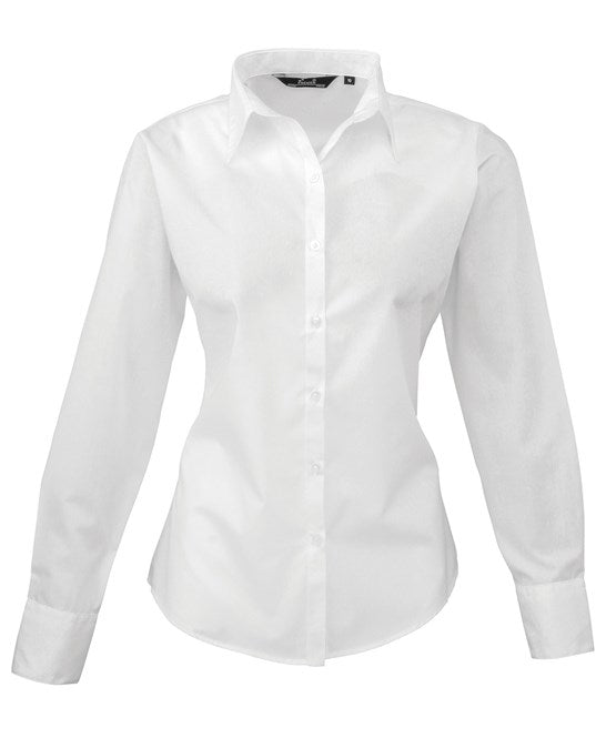 24 x Classic Blouse By Premier in White by Print Lab Deals — Custom branded clothing by Print Press, featuring premium embroidery produced in our specialist print lab in the UK.