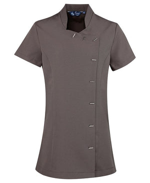 12 x Spa & Beauty Tunic By Premier in Dark Grey by Print Lab Deals — Custom branded clothing by Print Press, featuring premium embroidery produced in our specialist print lab in the UK.