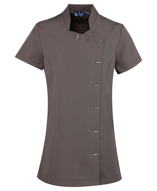 24 x Spa & Beauty Tunic By Premier in Dark Grey by Print Lab Deals — Custom branded clothing by Print Press, featuring premium embroidery produced in our specialist print lab in the UK.
