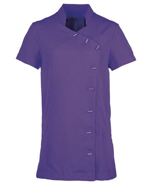 24 x Spa & Beauty Tunic By Premier in Purple by Print Lab Deals — Custom branded clothing by Print Press, featuring premium embroidery produced in our specialist print lab in the UK.