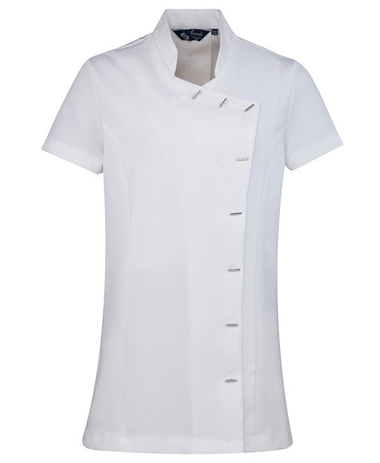 12 x Spa & Beauty Tunic By Premier in White by Print Lab Deals — Custom branded clothing by Print Press, featuring premium embroidery produced in our specialist print lab in the UK.