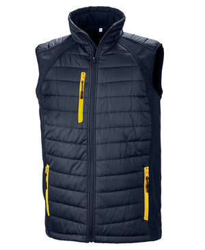 16 x Padded Softshell Bodywarmers in Navy Yellow* by Print Lab Deals — Custom branded clothing by Print Press, featuring premium embroidery produced in our specialist print lab in the UK.