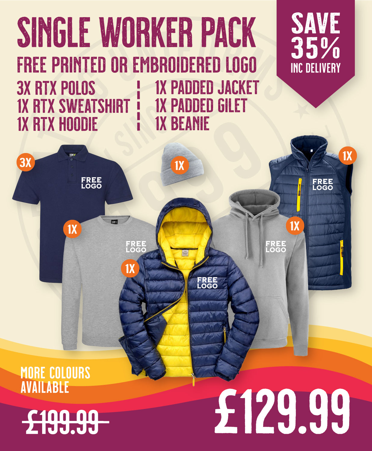 Single Worker Pack in by Print Lab Deals — Custom branded clothing by Print Press, featuring premium embroidery produced in our specialist print lab in the UK.