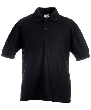 10 x Children's Polos by Fruit of the Loom in Black by Print Lab Deals — Custom branded clothing by Print Press, featuring premium embroidery produced in our specialist print lab in the UK.