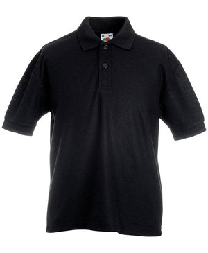 150 x Children's Polos by Fruit of the Loom in Black by Print Lab Deals — Custom branded clothing by Print Press, featuring premium embroidery produced in our specialist print lab in the UK.