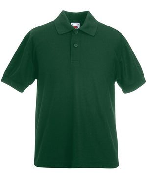 10 x Children's Polos by Fruit of the Loom in Bottle Green by Print Lab Deals — Custom branded clothing by Print Press, featuring premium embroidery produced in our specialist print lab in the UK.
