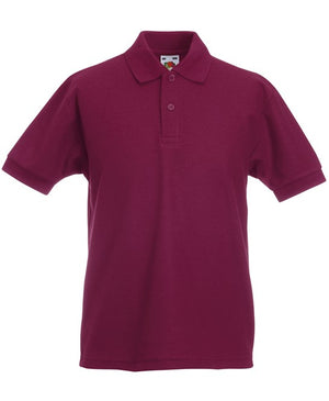 10 x Children's Polos by Fruit of the Loom in Burgundy by Print Lab Deals — Custom branded clothing by Print Press, featuring premium embroidery produced in our specialist print lab in the UK.
