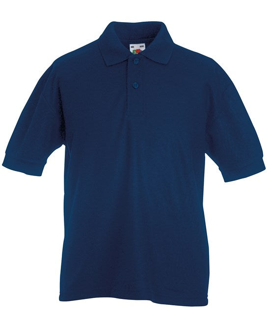 150 x Children's Polos by Fruit of the Loom in Navy by Print Lab Deals — Custom branded clothing by Print Press, featuring premium embroidery produced in our specialist print lab in the UK.