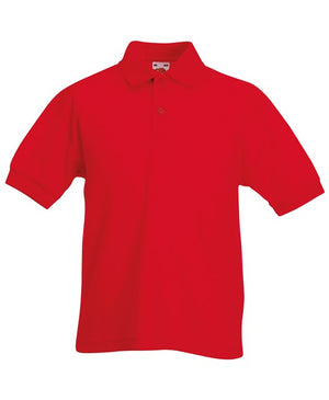 10 x Children's Polos by Fruit of the Loom in Red by Print Lab Deals — Custom branded clothing by Print Press, featuring premium embroidery produced in our specialist print lab in the UK.