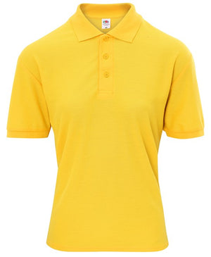 10 x Children's Polos by Fruit of the Loom in Sunflower by Print Lab Deals — Custom branded clothing by Print Press, featuring premium embroidery produced in our specialist print lab in the UK.