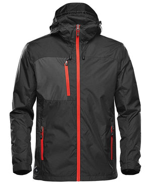 4 x Olympia Jackets by Stormtech in Black Bright Red by Print Lab Deals — Custom branded clothing by Print Press, featuring premium embroidery produced in our specialist print lab in the UK.