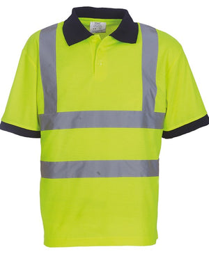 10 x Hi-Vis Polos by Yoko in Yellow by Print Lab Deals — Custom branded clothing by Print Press, featuring premium embroidery produced in our specialist print lab in the UK.
