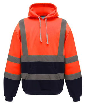 10 x Hi-Vis Hoodies by Yoko in Orange Navy by Print Lab Deals — Custom branded clothing by Print Press, featuring premium embroidery produced in our specialist print lab in the UK.