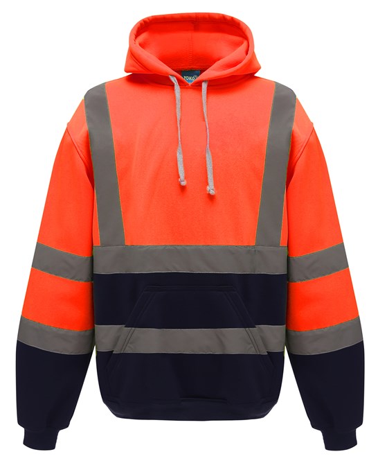 10 x Hi-Vis Hoodies by Yoko in Orange Navy by Print Lab Deals — Custom branded clothing by Print Press, featuring premium embroidery produced in our specialist print lab in the UK.