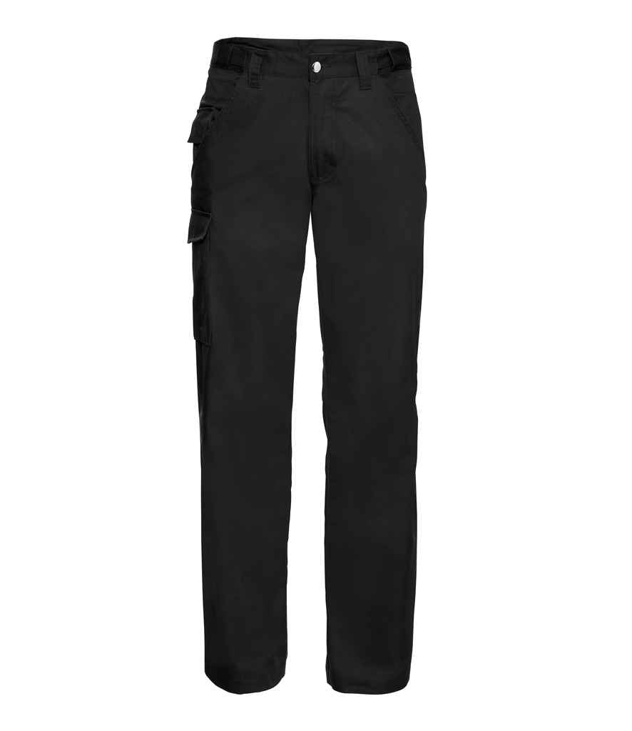 Russell Work Trousers in Black by Russell — Custom branded clothing by Print Press, featuring premium embroidery produced in our specialist print lab in the UK.