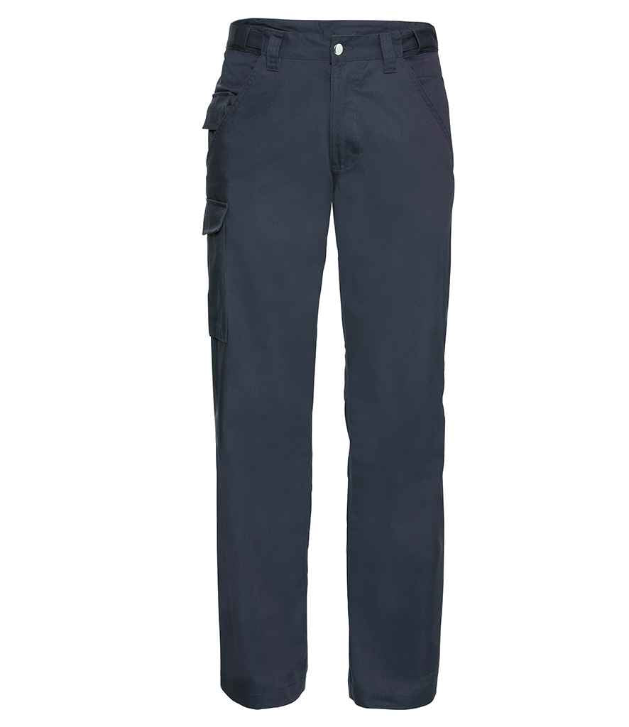 Russell Work Trousers in French Navy by Russell — Custom branded clothing by Print Press, featuring premium embroidery produced in our specialist print lab in the UK.