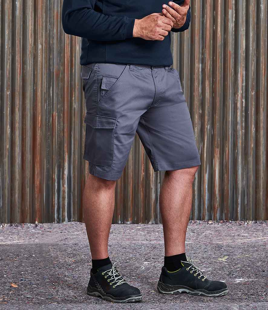 Russell Workwear Poly/Cotton Shorts in by Russell — Custom branded clothing by Print Press, featuring premium embroidery produced in our specialist print lab in the UK.