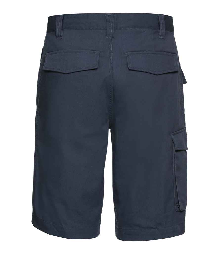 Russell Workwear Poly/Cotton Shorts in by Russell — Custom branded clothing by Print Press, featuring premium embroidery produced in our specialist print lab in the UK.