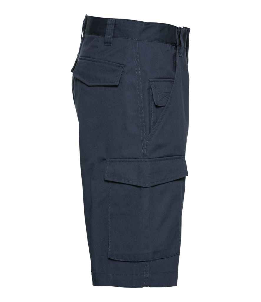Russell Workwear Poly/Cotton Shorts in by Russell — Custom branded clothing by Print Press, featuring premium embroidery produced in our specialist print lab in the UK.