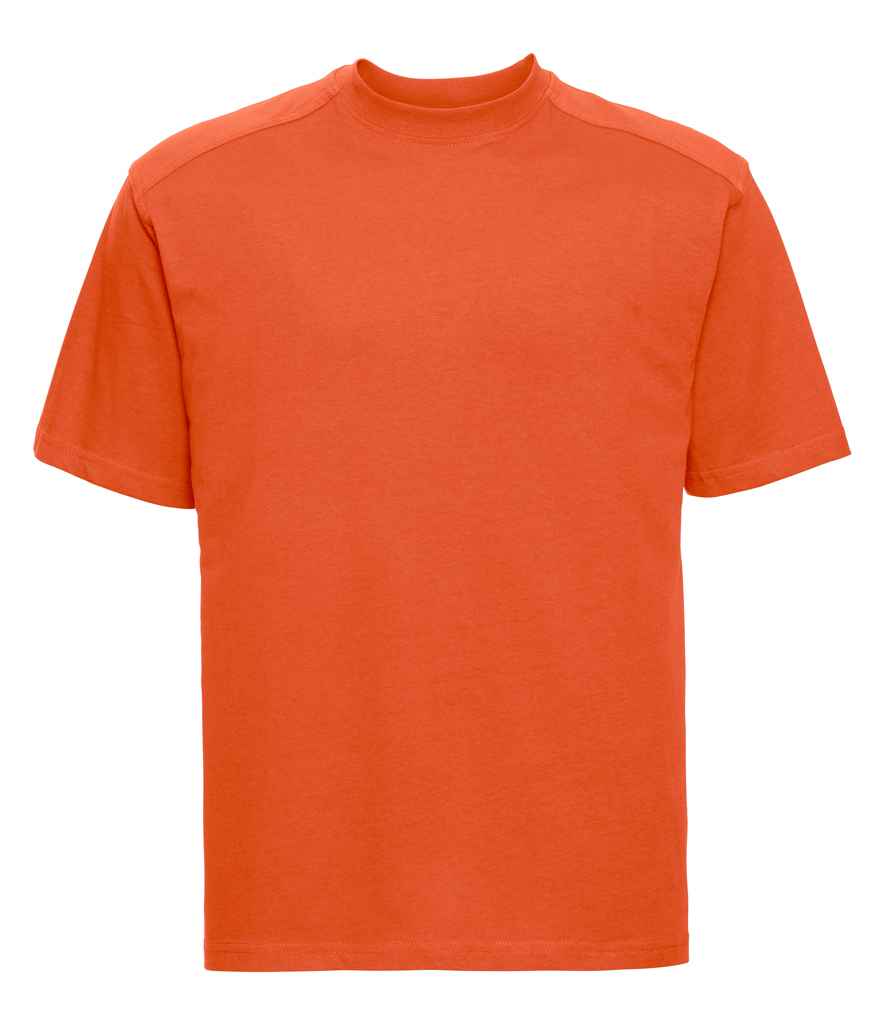 Russell Heavyweight T-Shirt in Orange by Russell — Custom branded clothing by Print Press, featuring premium embroidery produced in our specialist print lab in the UK.