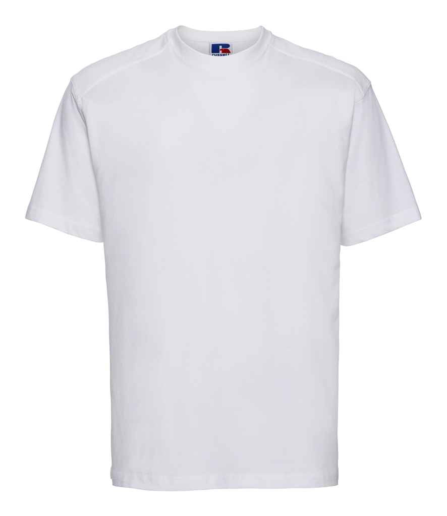 Russell Heavyweight T-Shirt in White by Russell — Custom branded clothing by Print Press, featuring premium embroidery produced in our specialist print lab in the UK.