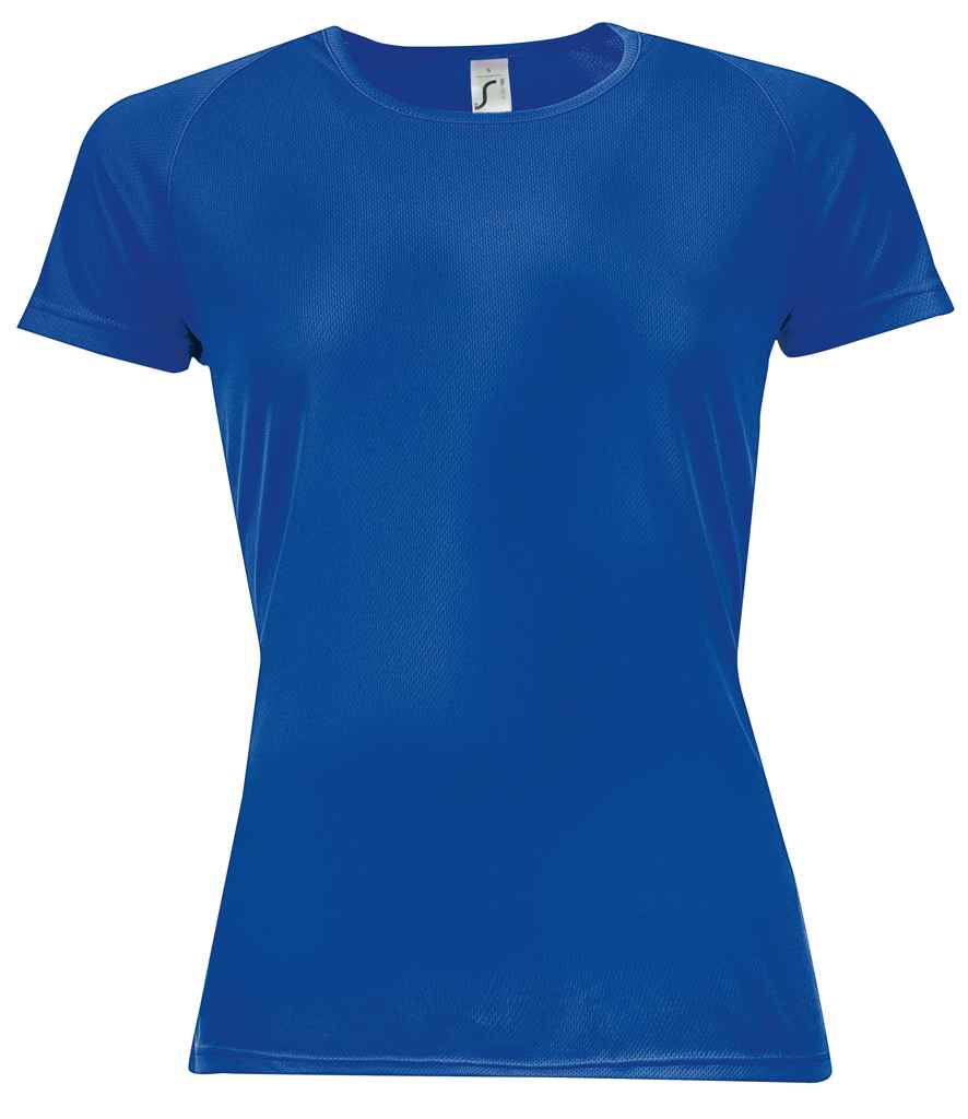SOLS Ladies Sporty Performance T-Shirt in Royal Blue by SOL'S — Custom branded clothing by Print Press, featuring premium embroidery produced in our specialist print lab in the UK.
