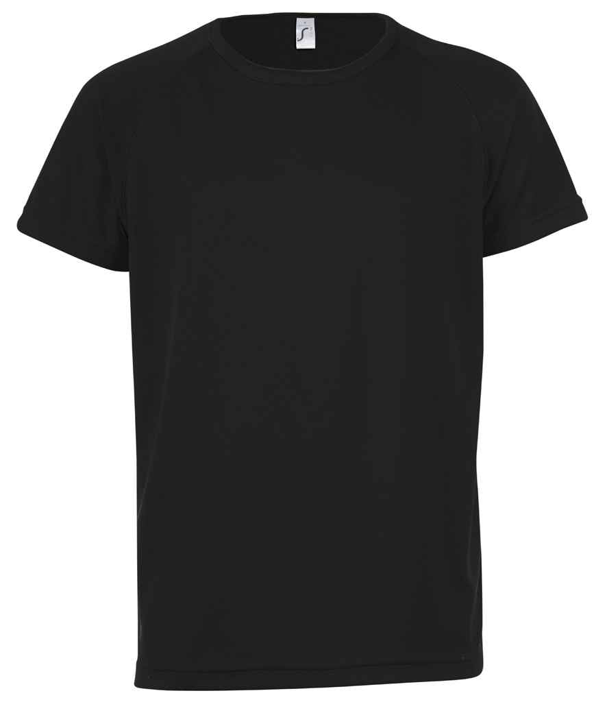 SOLS Kids Sporty T-Shirt in Black by SOL'S — Custom branded clothing by Print Press, featuring premium embroidery produced in our specialist print lab in the UK.