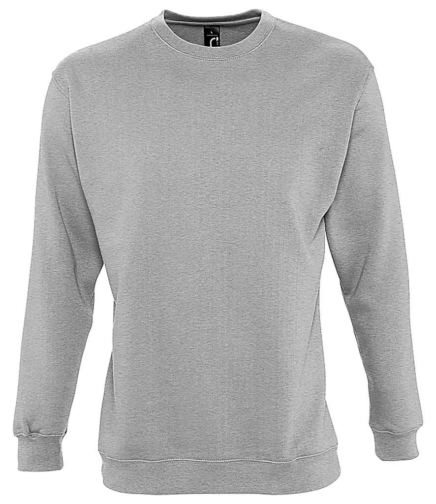 SOLS Unisex Supreme Sweatshirt in Grey Marl by SOL'S — Custom branded clothing by Print Press, featuring premium embroidery produced in our specialist print lab in the UK.