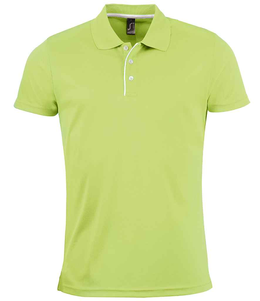SOLS Performer Piqué Polo Shirt in Apple Green by SOL'S — Custom branded clothing by Print Press, featuring premium embroidery produced in our specialist print lab in the UK.